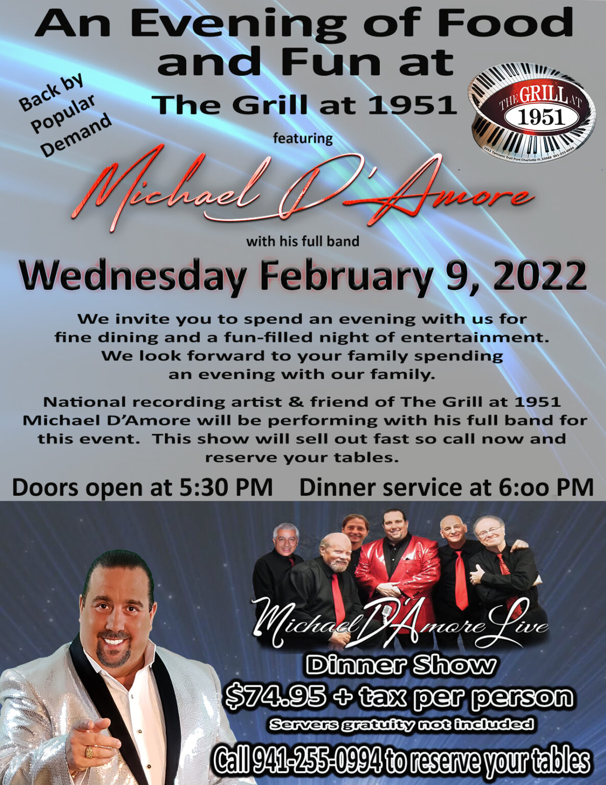 Dinner Show at Grill at 1951 2-9-22 - Michael D'Amore