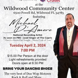 Michael D’Amore comes to The Wildwood Community Center