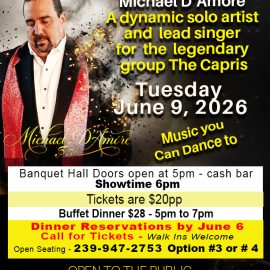 Michael D’Amore returns to The Bonita Springs Elks