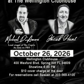 Michael D’Amore comes to The Wellington Clubhouse (Open to the public)