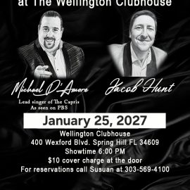 Michael D’Amore comes to The Wellington Clubhouse (Open to the public) Michael D’Amore comes to The Wellington Clubhouse (Open to the public)